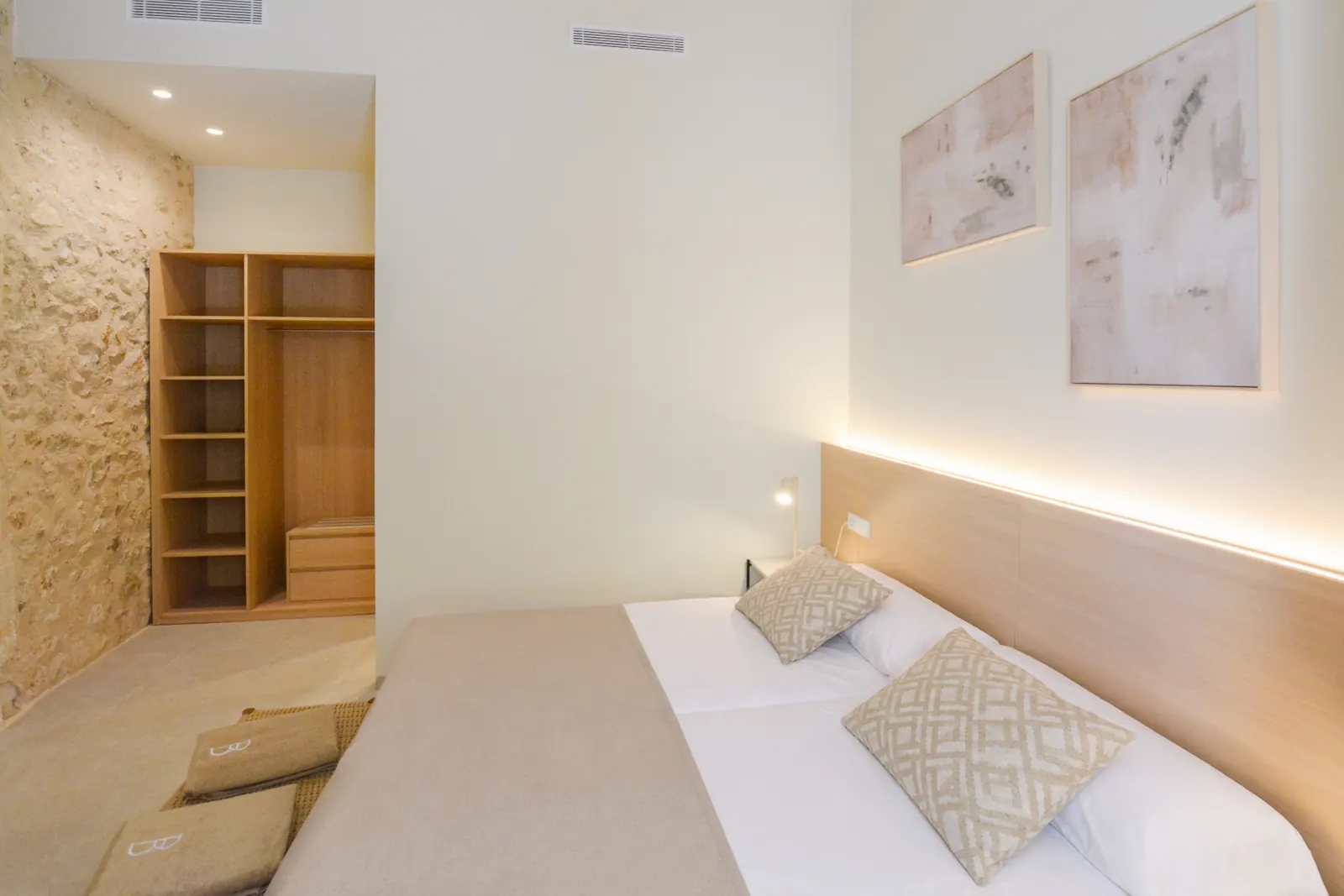 Double Room side view with original stone wall