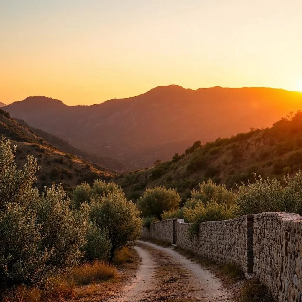 Mallorcan countryside at sunset