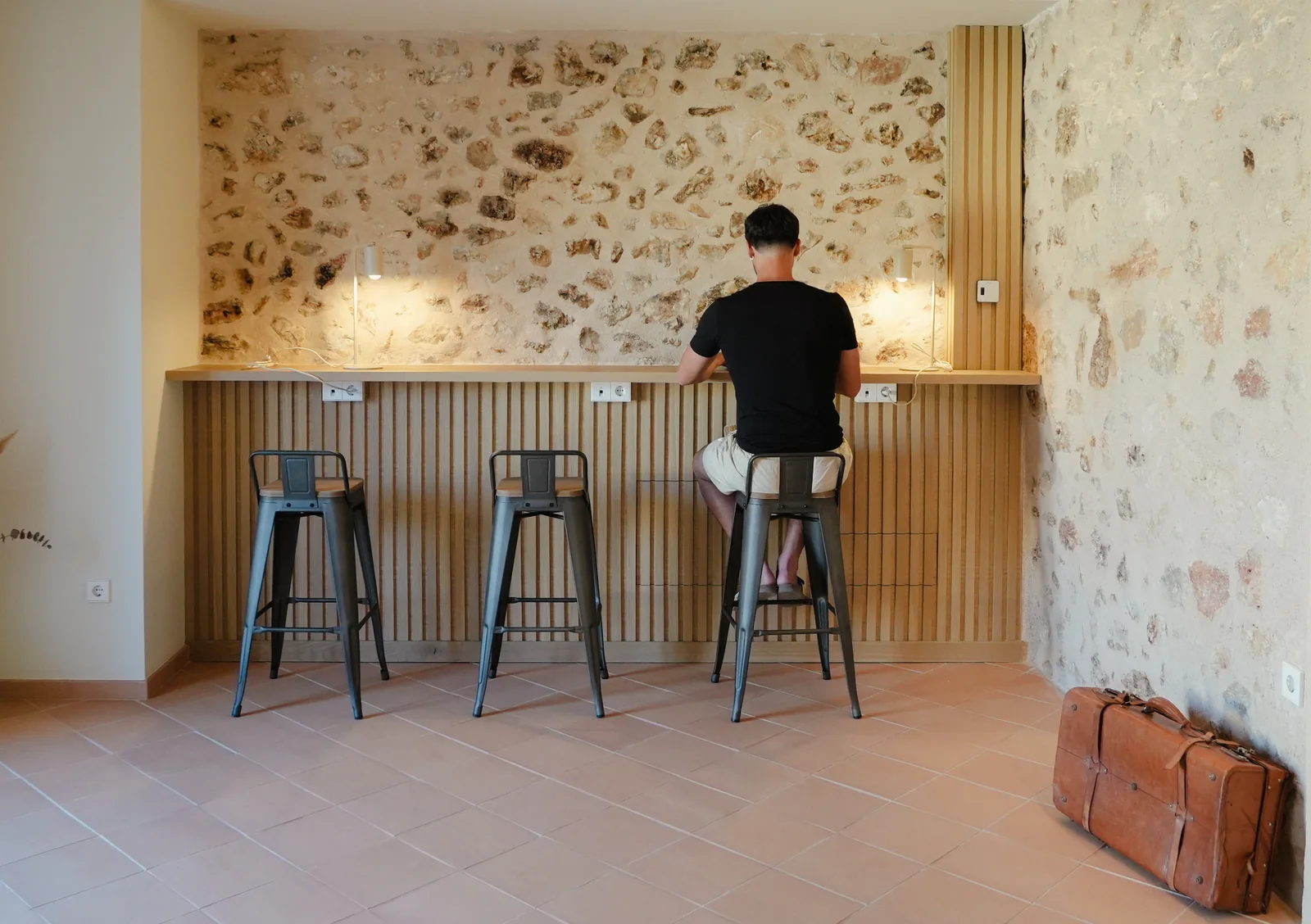 Workspace corner inside BYTRA Boutique Hotel