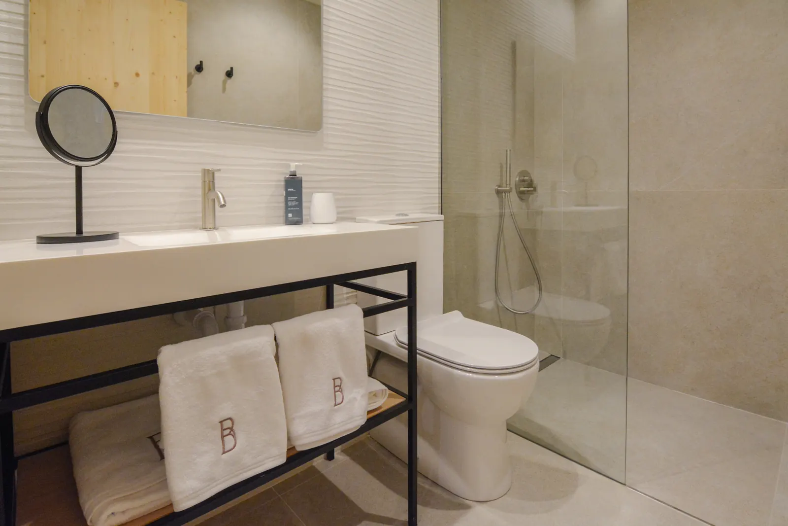 Double Room bathroom with walk-in shower